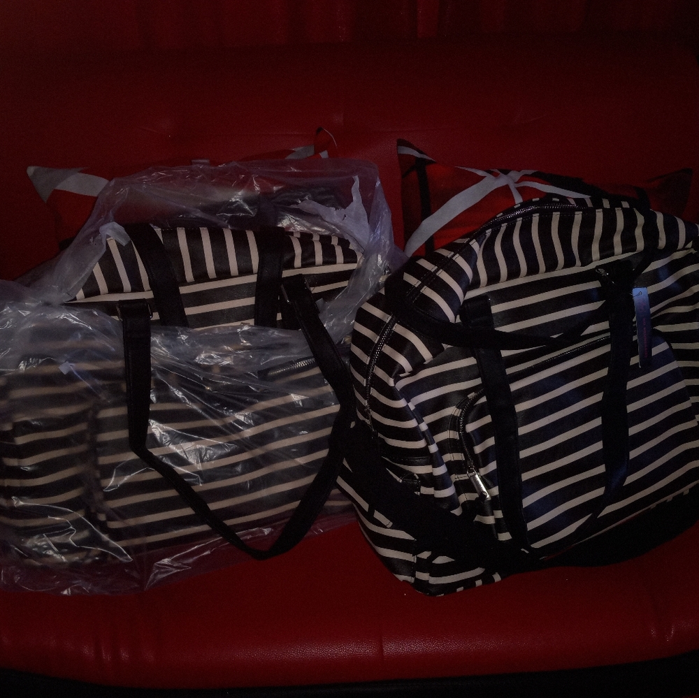 Brand New Huge Black & White Leather Carry Bags